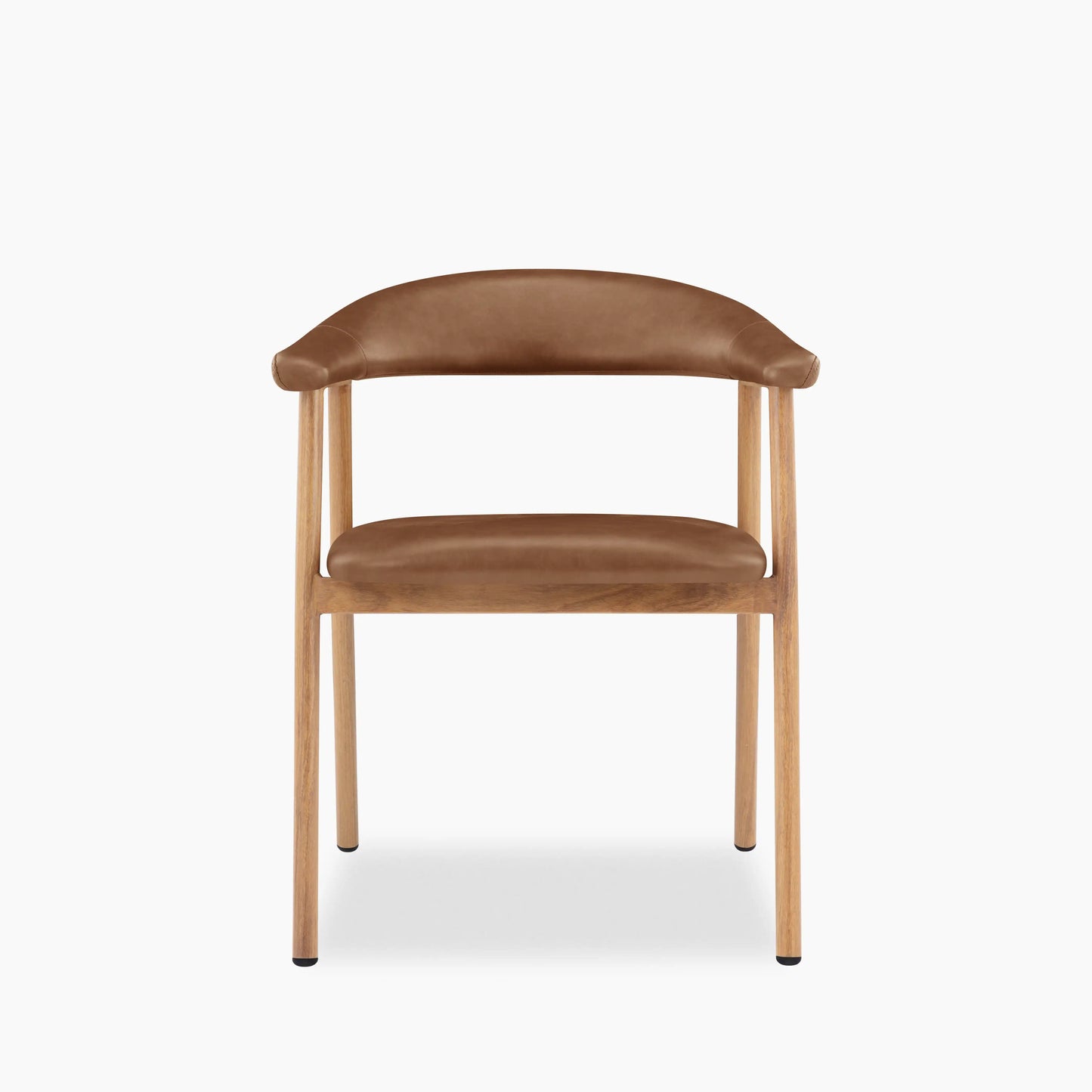 Monroe Carver Dining Chair | Vintage Tan Faux Leather & Oak