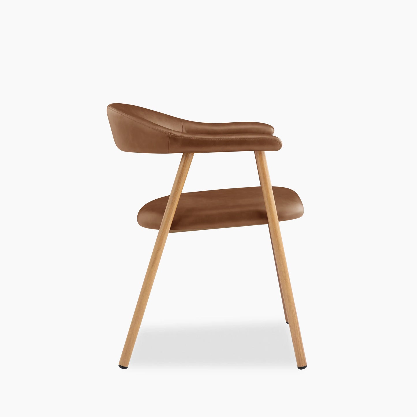 Monroe Carver Dining Chair | Vintage Tan Faux Leather & Oak