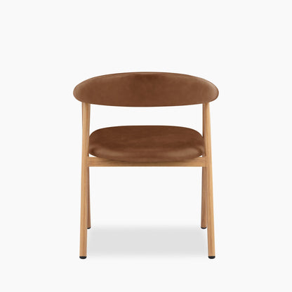 Monroe Carver Dining Chair | Vintage Tan Faux Leather & Oak