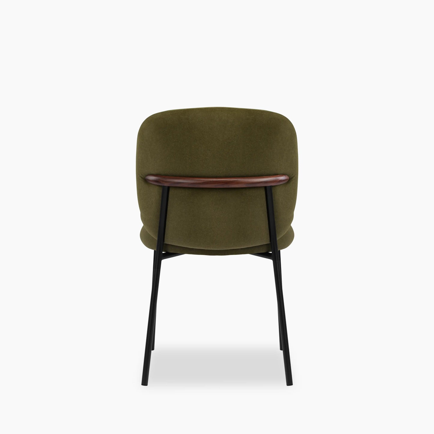 Harlow Dining Chair | Moss Green Sustainable Mohair Velvet & Black