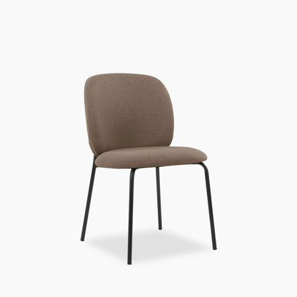 Harlow Dining Chair | Truffle Brown Sustainable Mohair Velvet & Black