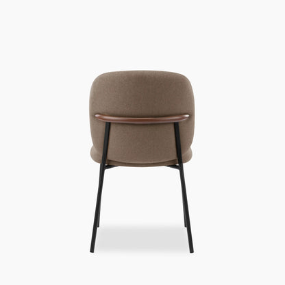 Harlow Dining Chair | Truffle Brown Sustainable Mohair Velvet & Black