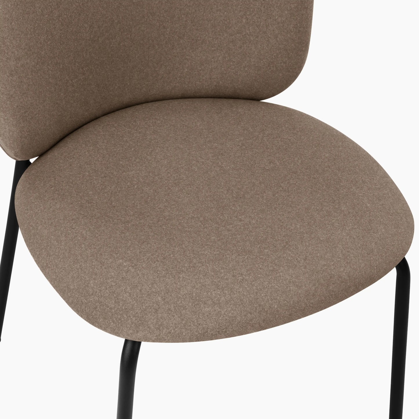 Harlow Dining Chair | Truffle Brown Sustainable Mohair Velvet & Black