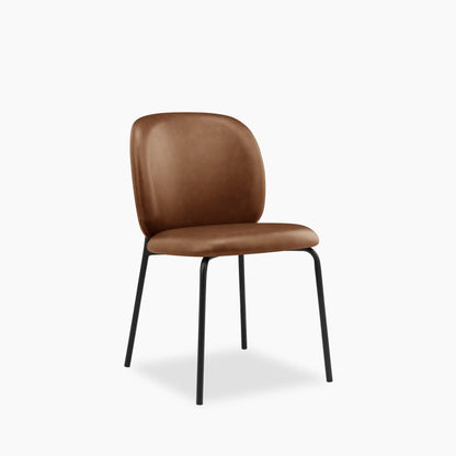 Harlow Dining Chair | Vintage Tan Faux Leather & Black