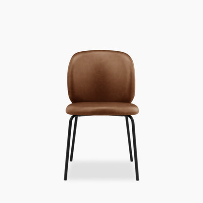 Harlow Dining Chair | Vintage Tan Faux Leather & Black