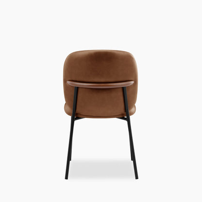 Harlow Dining Chair | Vintage Tan Faux Leather & Black