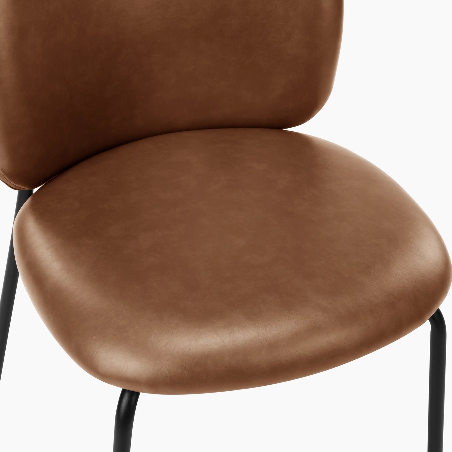 Harlow Dining Chair | Vintage Tan Faux Leather & Black