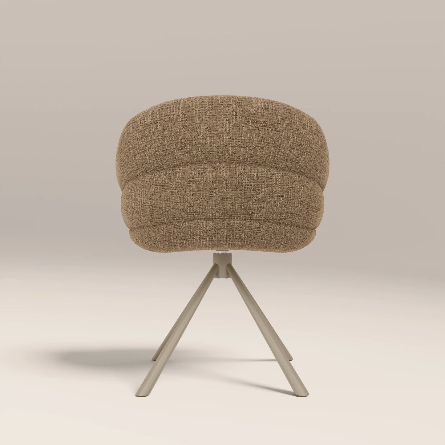 Frankie Swivel Carver Dining Chair | Speckled Cappuccino Boucle & Latte