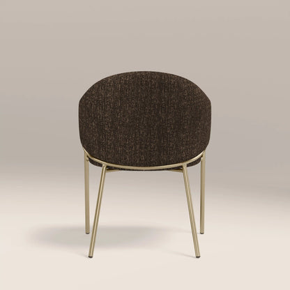 Luca Carver Dining Chair | Speckled Espresso Boucle & Brass