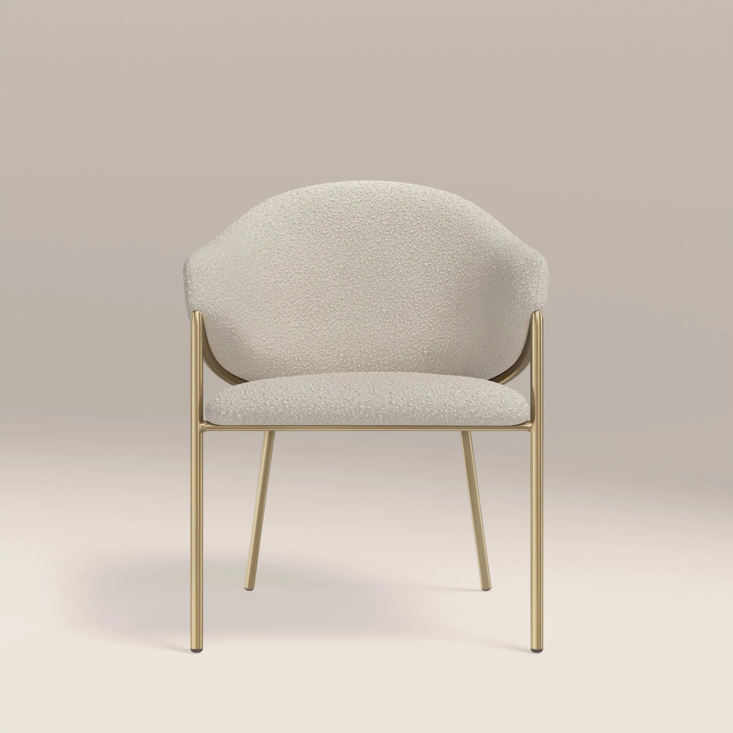 Luca Carver Dining Chair | Speckled Stone Sustainable Boucle & Brass