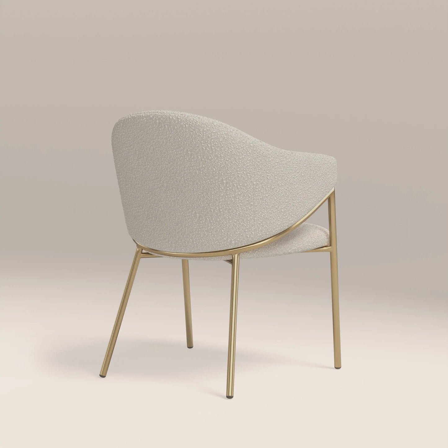 Luca Carver Dining Chair | Speckled Stone Sustainable Boucle & Brass