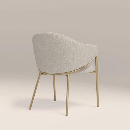 Luca Carver Dining Chair | Speckled Stone Sustainable Boucle & Brass
