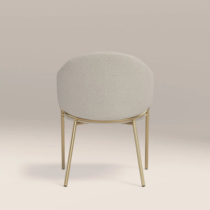 Luca Carver Dining Chair | Speckled Stone Sustainable Boucle & Brass