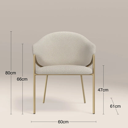 Luca Carver Dining Chair | Speckled Stone Sustainable Boucle & Brass
