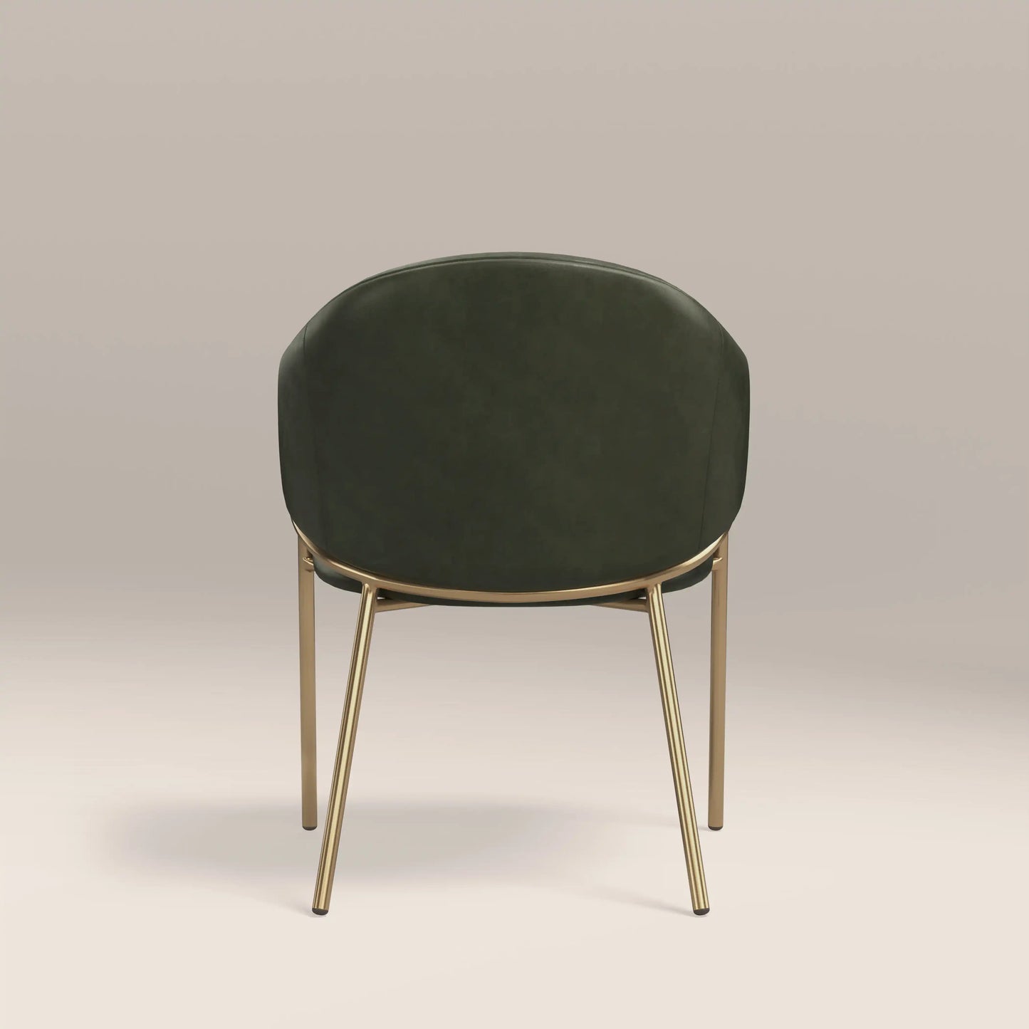 Luca Carver Dining Chair | Vintage Green  Faux Leather & Brass