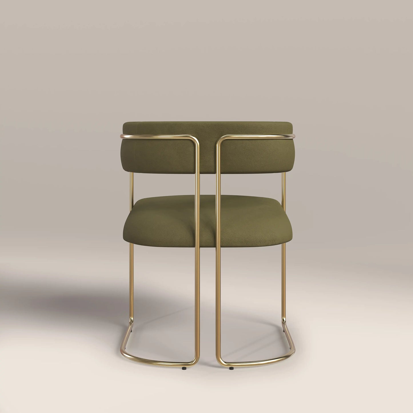 Juliana Carver Dining Chair | Moss Green Sustainable Mohair Velvet & Brass