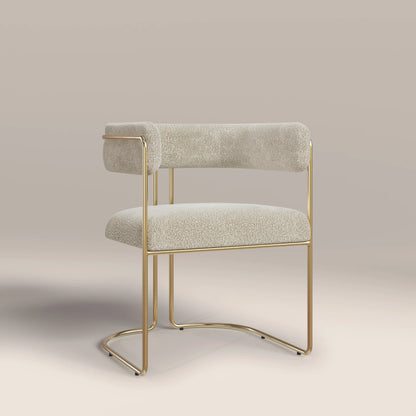 Juliana Carver Dining Chair | Speckled Stone Sustainable Boucle & Brass