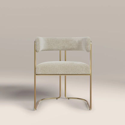 Juliana Carver Dining Chair | Speckled Stone Sustainable Boucle & Brass