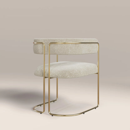 Juliana Carver Dining Chair | Speckled Stone Sustainable Boucle & Brass