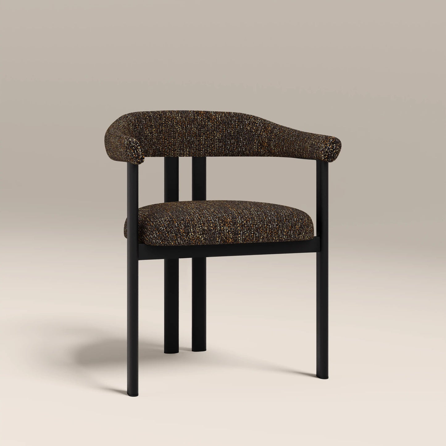 Arbor Carver Dining Chair | Speckled Espresso Boucle & Black