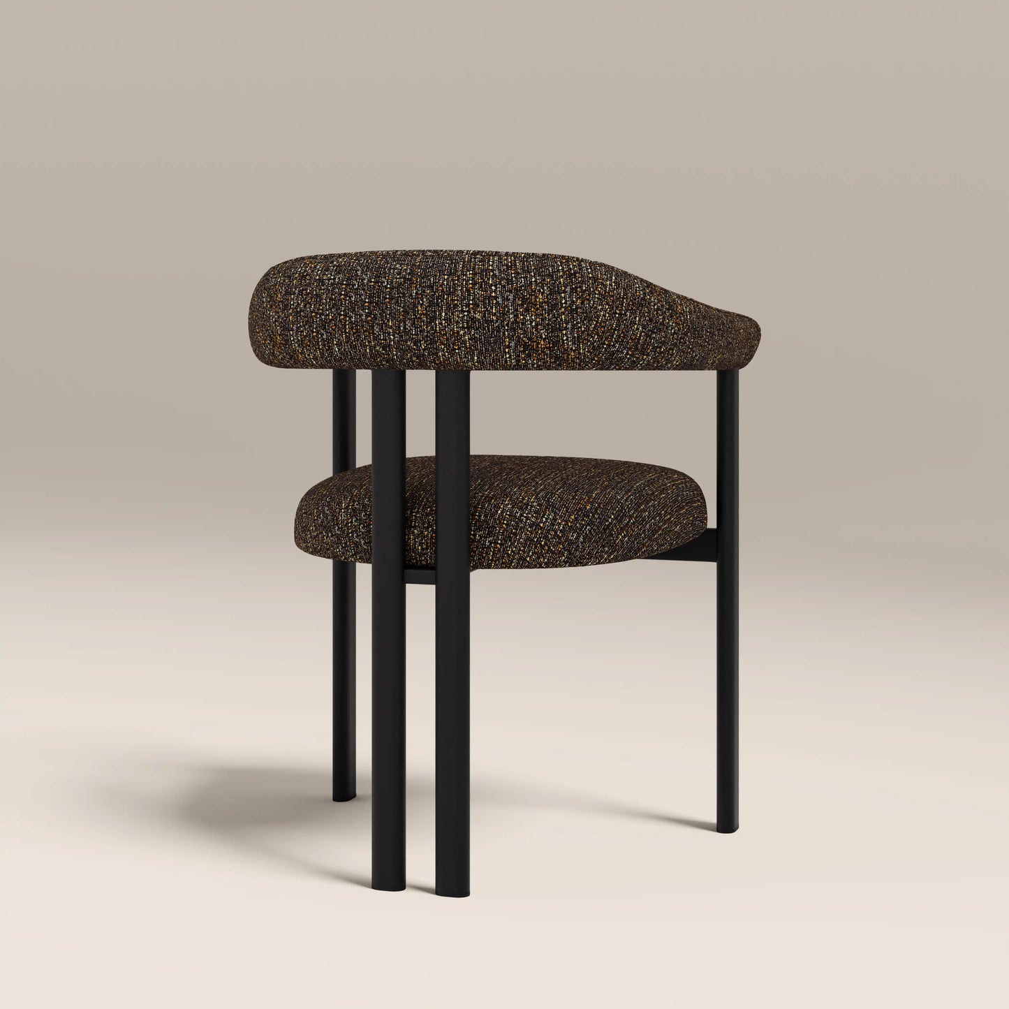 Arbor Carver Dining Chair | Speckled Espresso Boucle & Black