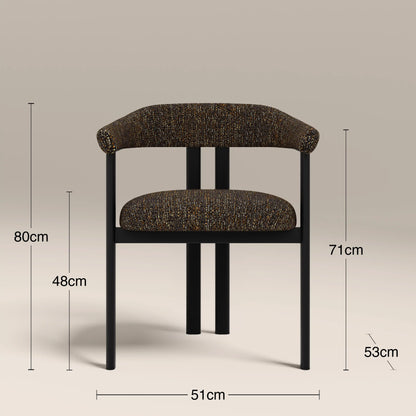 Arbor Carver Dining Chair | Speckled Espresso Boucle & Black