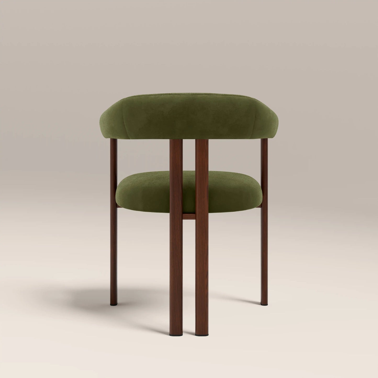 Arbor Carver Dining Chair | Olive Green Sustainable Velvet & Walnut