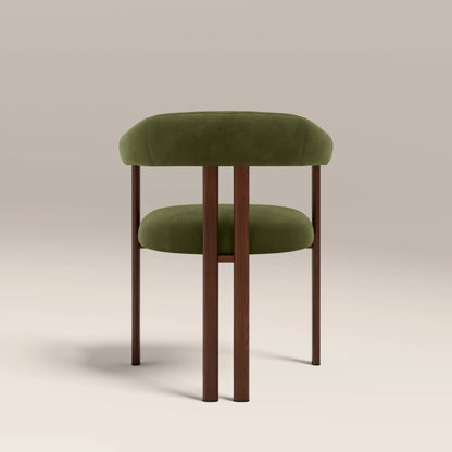 Arbor Carver Dining Chair | Olive Green Sustainable Velvet & Walnut