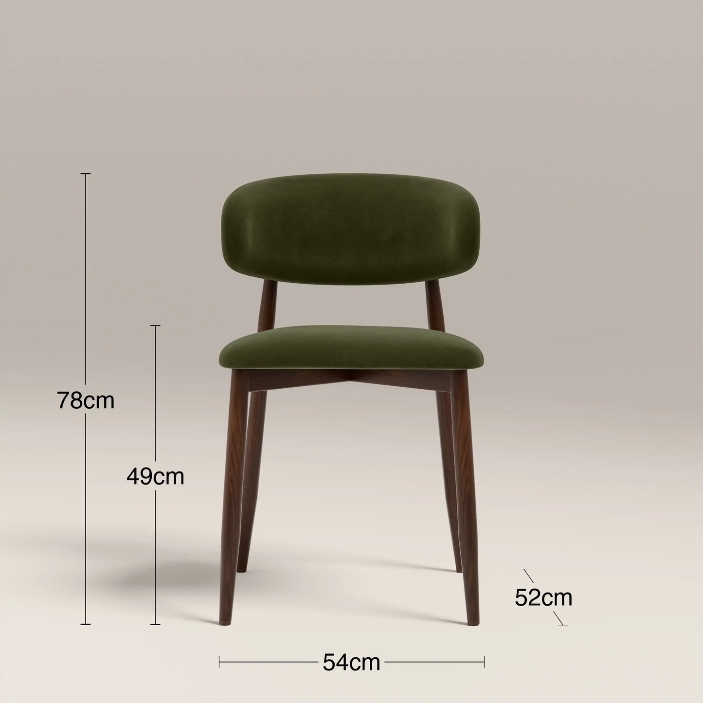 Halston Dining Chair | Olive Green Sustainable Velvet & Walnut