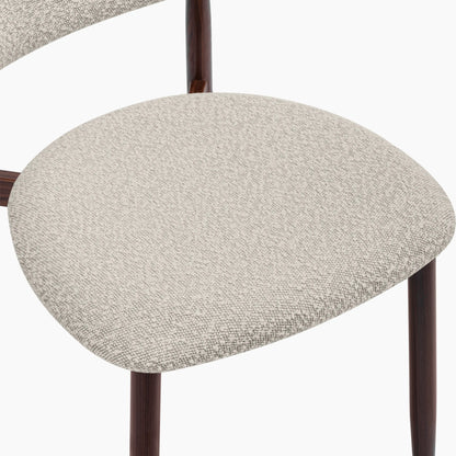 Halston Dining Chair | Speckled Stone Sustainable Boucle & Walnut