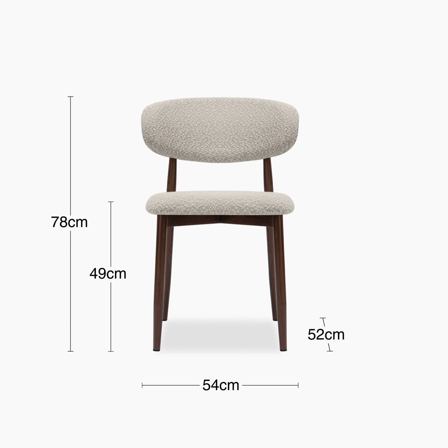Halston Dining Chair | Speckled Stone Sustainable Boucle & Walnut