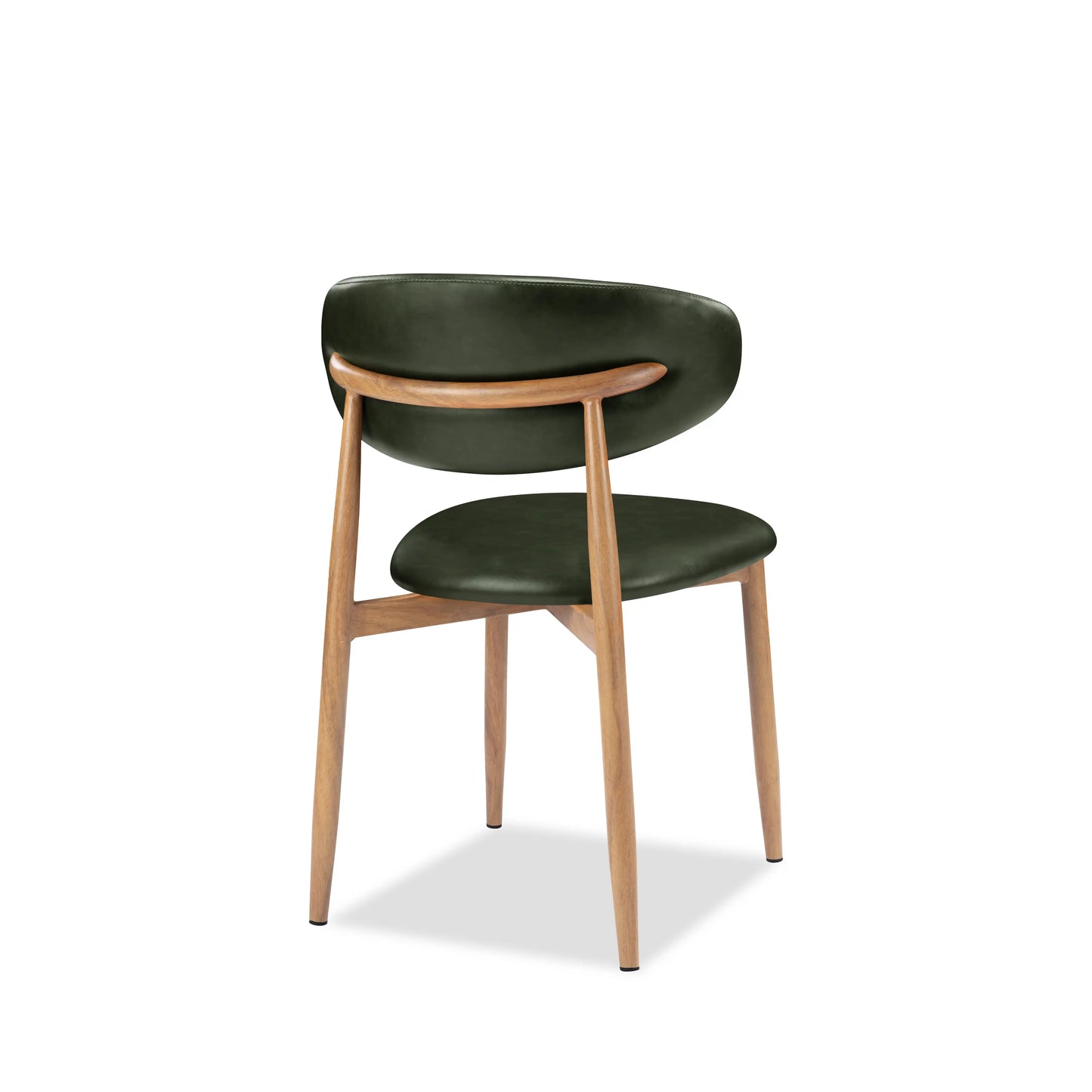 Halston Dining Chair | Vintage Green Faux Leather & Oak