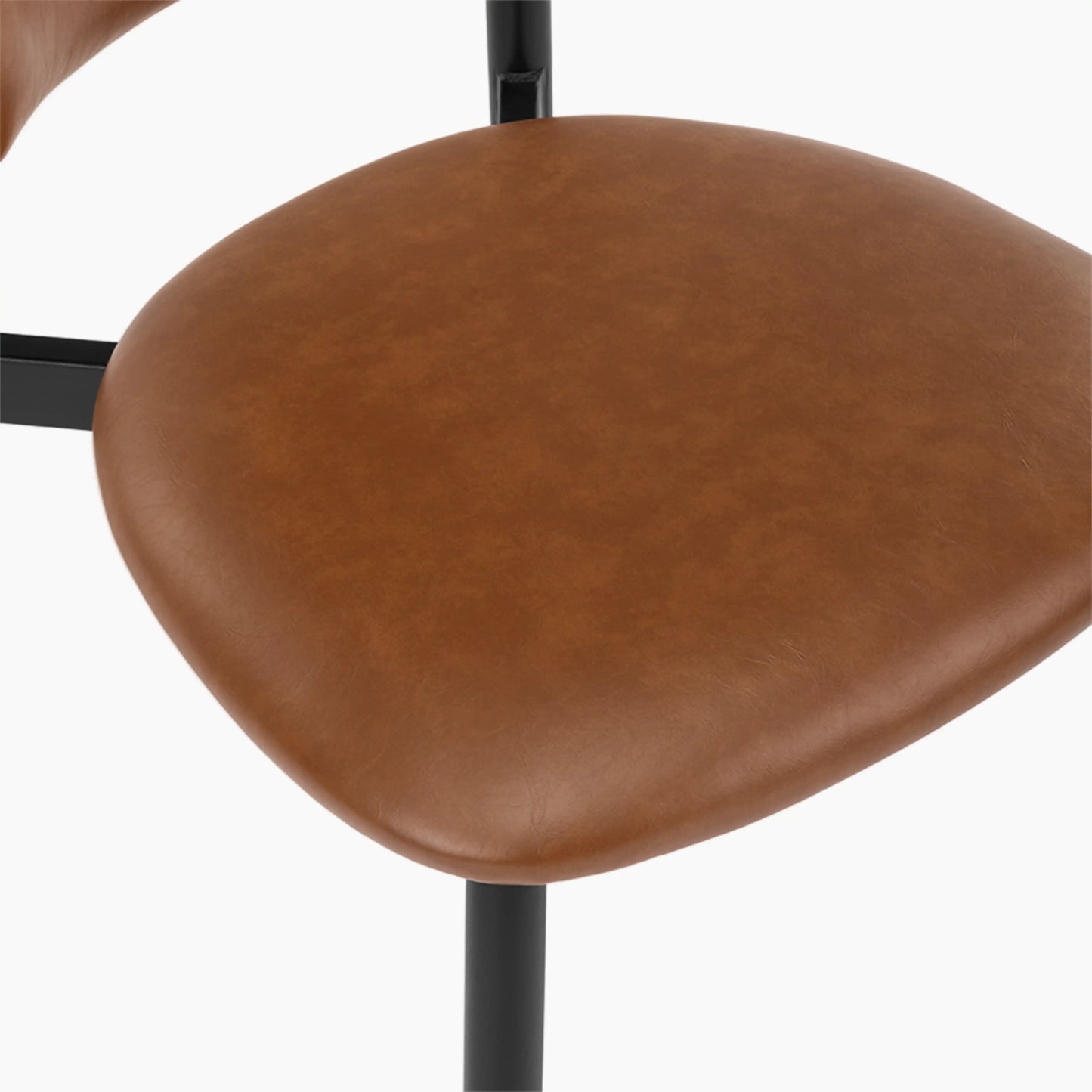 Halston Dining Chair | Vintage Tan Faux Leather & Black