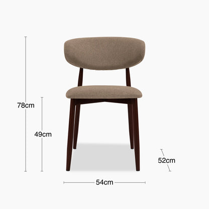 Halston Dining Chair | Truffle Brown Sustainable Mohair Velvet & Walnut