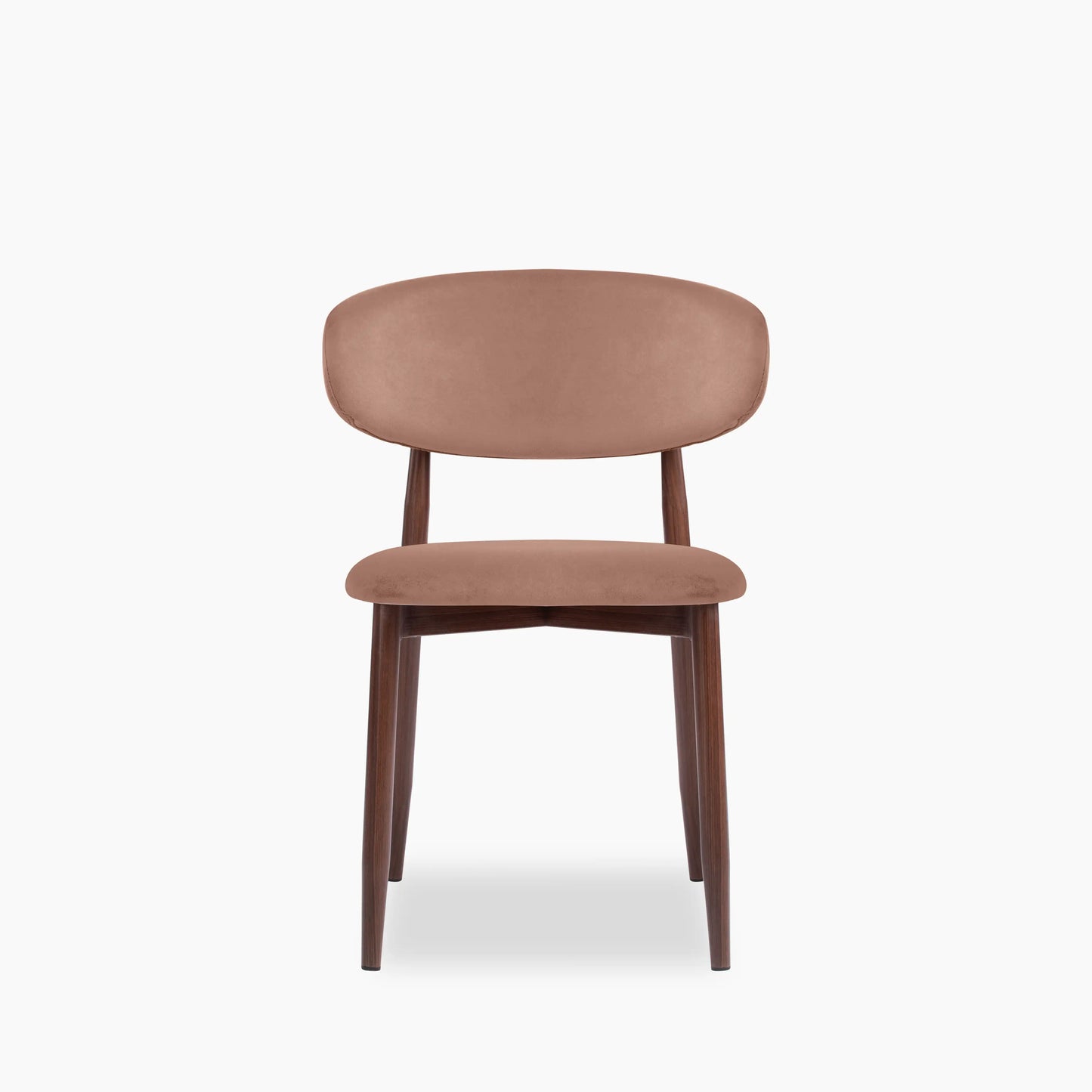 Halston Dining Chair | Blush Pink Sustainable Velvet & Walnut