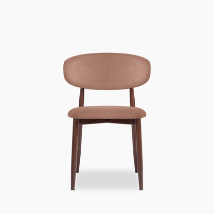 Halston Dining Chair | Blush Pink Sustainable Velvet & Walnut