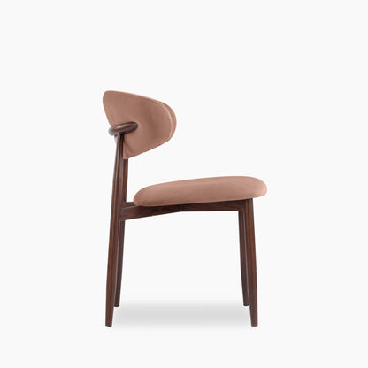 Halston Dining Chair | Blush Pink Sustainable Velvet & Walnut