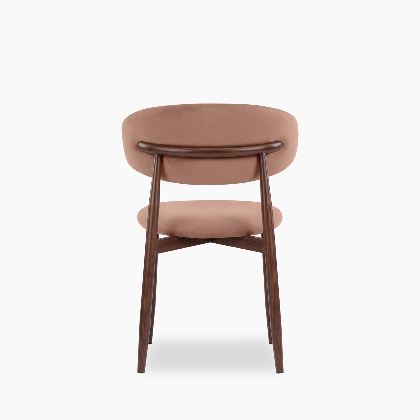 Halston Dining Chair | Blush Pink Sustainable Velvet & Walnut
