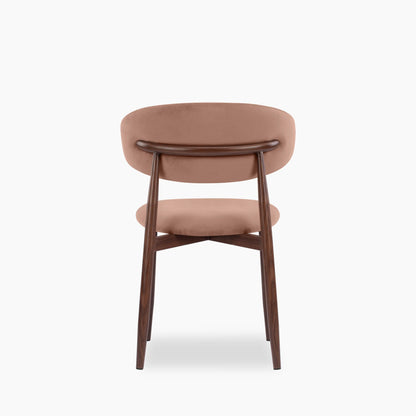 Halston Dining Chair | Blush Pink Sustainable Velvet & Walnut