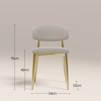Halston Dining Chair | Speckled Stone Sustainable Boucle & Brass