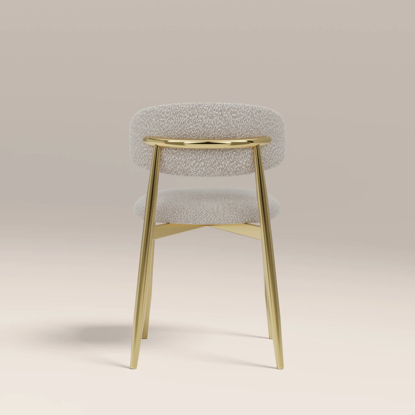Halston Dining Chair | Speckled Stone Sustainable Boucle & Brass