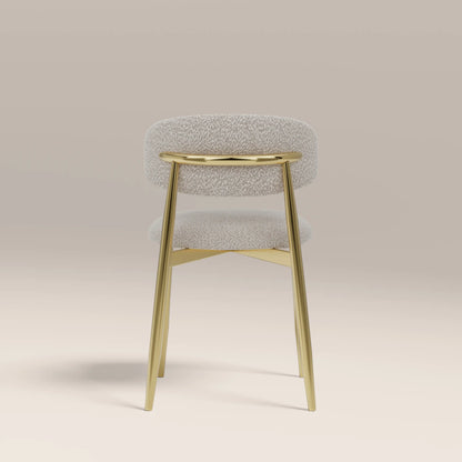 Halston Dining Chair | Speckled Stone Sustainable Boucle & Brass