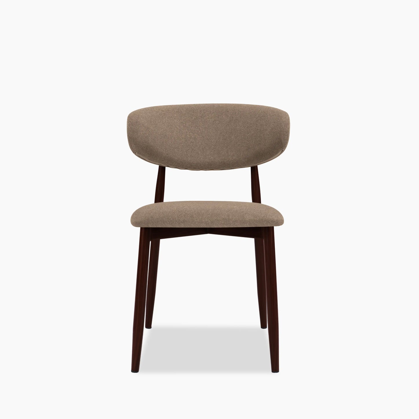 Halston Dining Chair | Truffle Brown Sustainable Mohair Velvet & Walnut