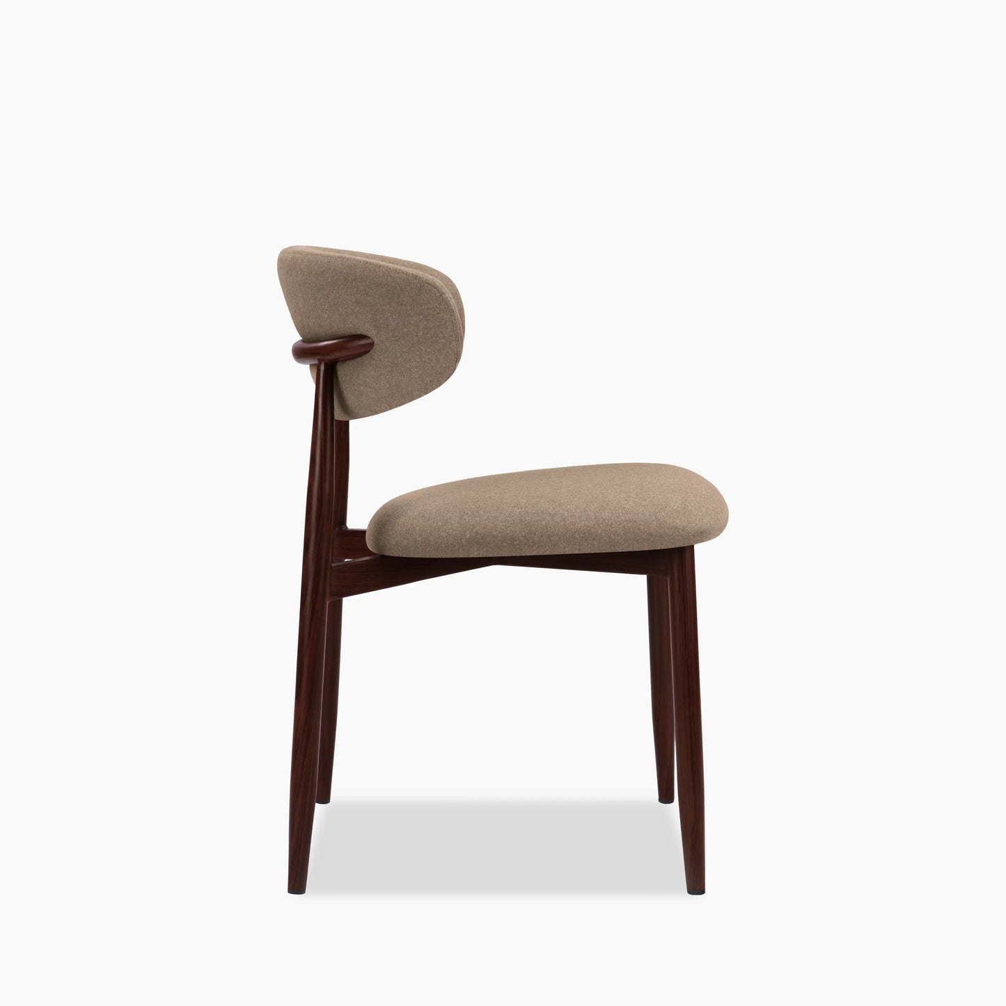 Halston Dining Chair | Truffle Brown Sustainable Mohair Velvet & Walnut