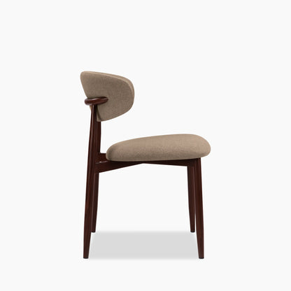 Halston Dining Chair | Truffle Brown Sustainable Mohair Velvet & Walnut