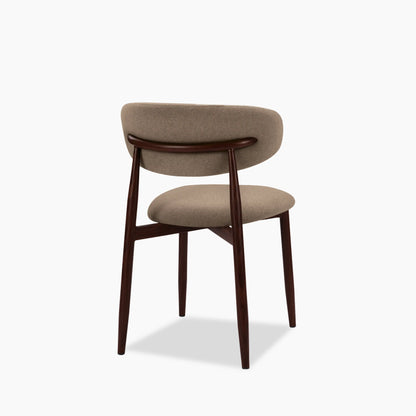 Halston Dining Chair | Truffle Brown Sustainable Mohair Velvet & Walnut