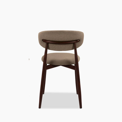 Halston Dining Chair | Truffle Brown Sustainable Mohair Velvet & Walnut