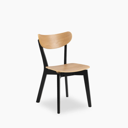 Roxby Wooden Dining Chair | Oak & Black