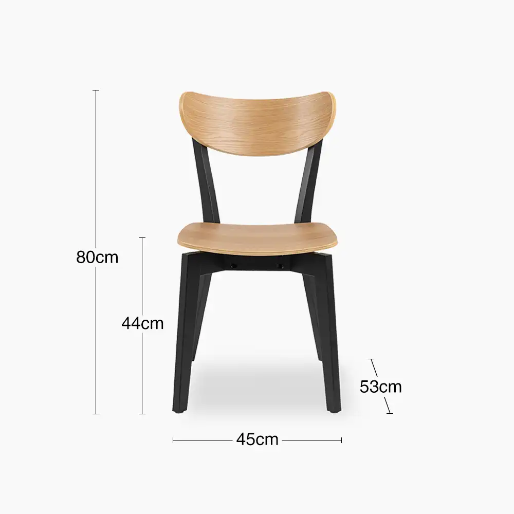 Roxby Wooden Dining Chair | Oak & Black