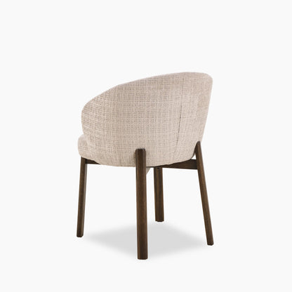 Darlene Dining Chair | Natural Chunky Weave Fabric & Smoked Walnut